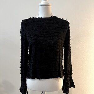 Elegant Black Textured Women's Top